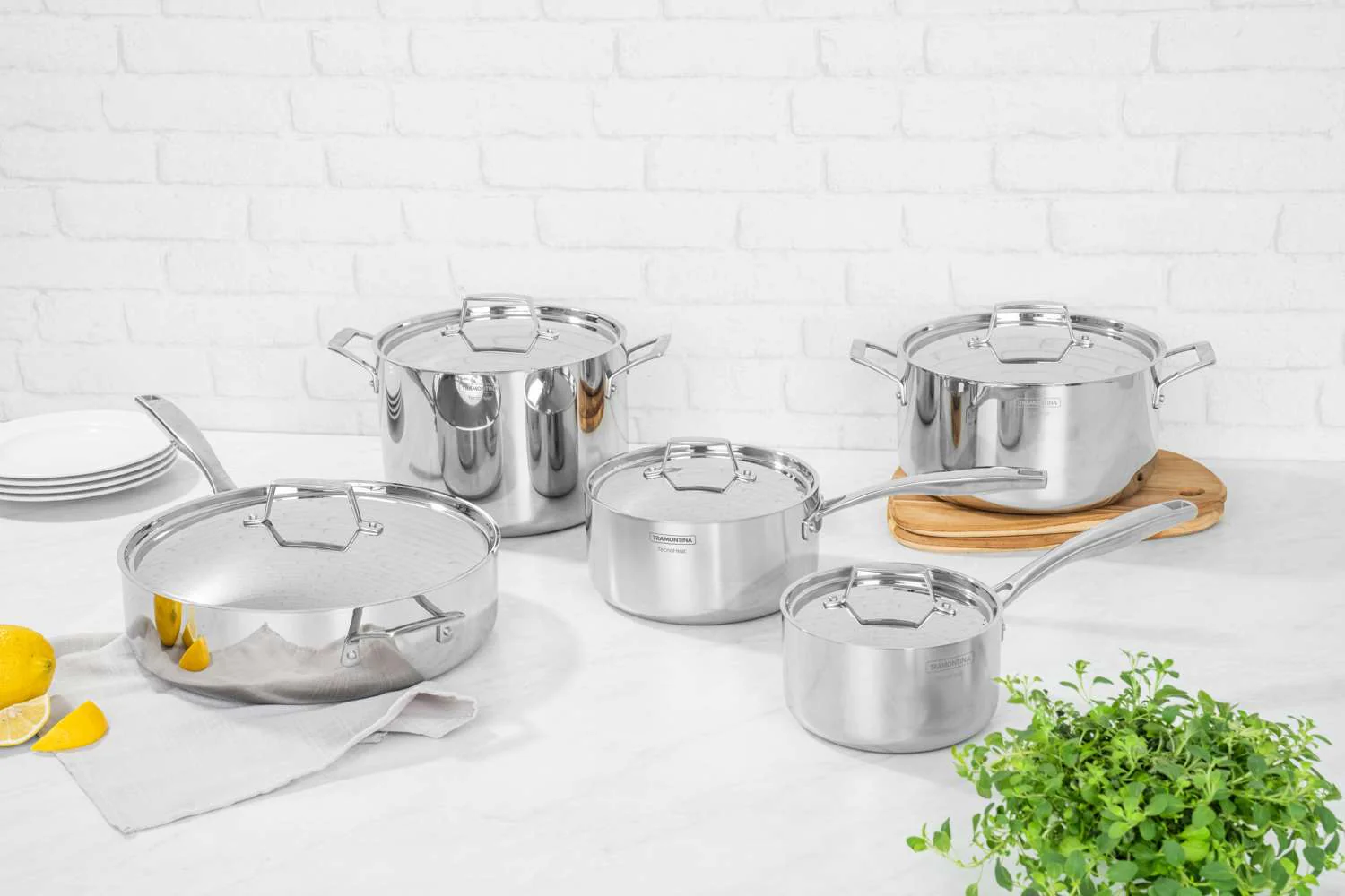 Tramontina Grano 3-Ply Stainless Steel 5 Pcs. Cookware Set - Image 3