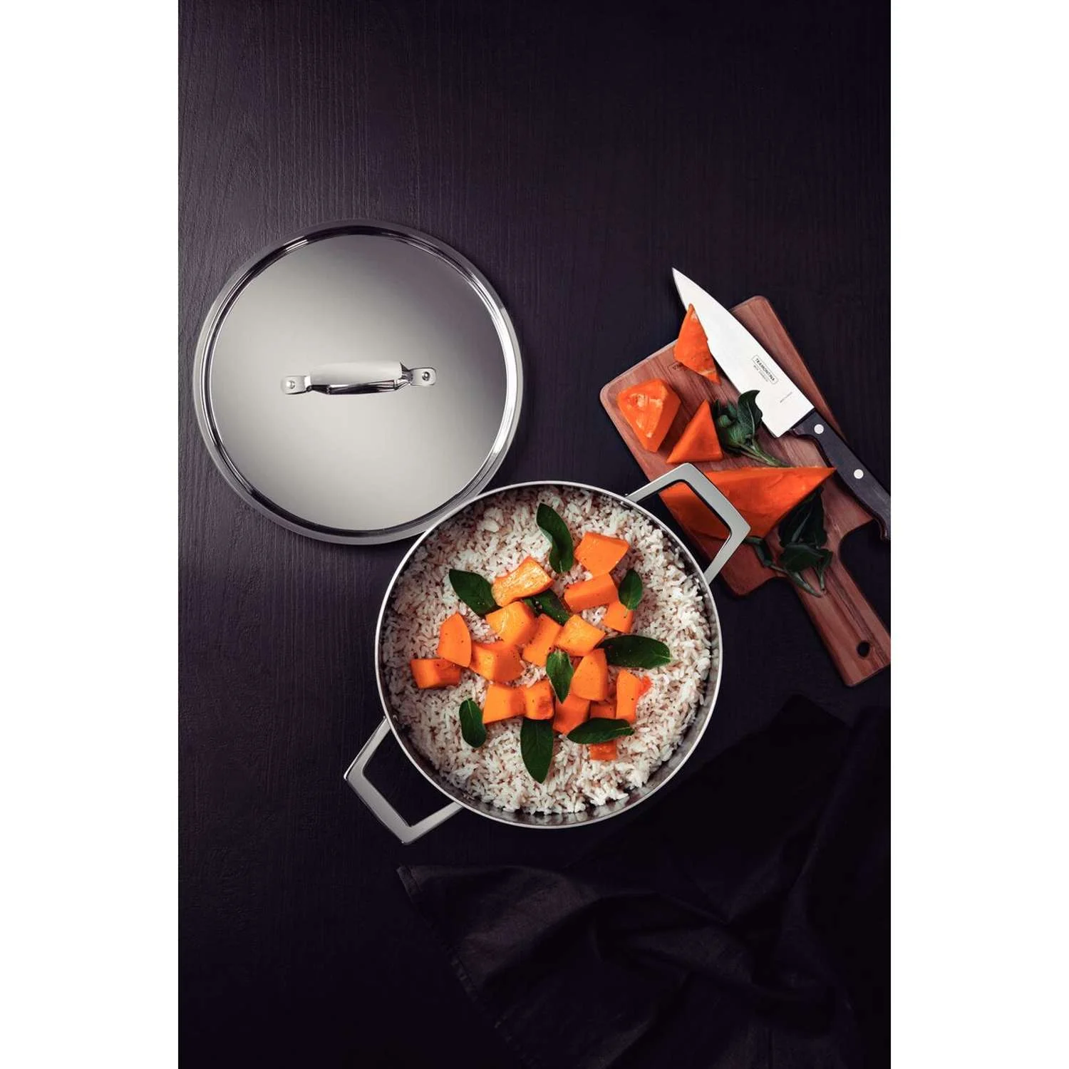 Tramontina Grano 3-Ply Stainless Steel Deep Casserole 20cm (3.8l) - Image 6