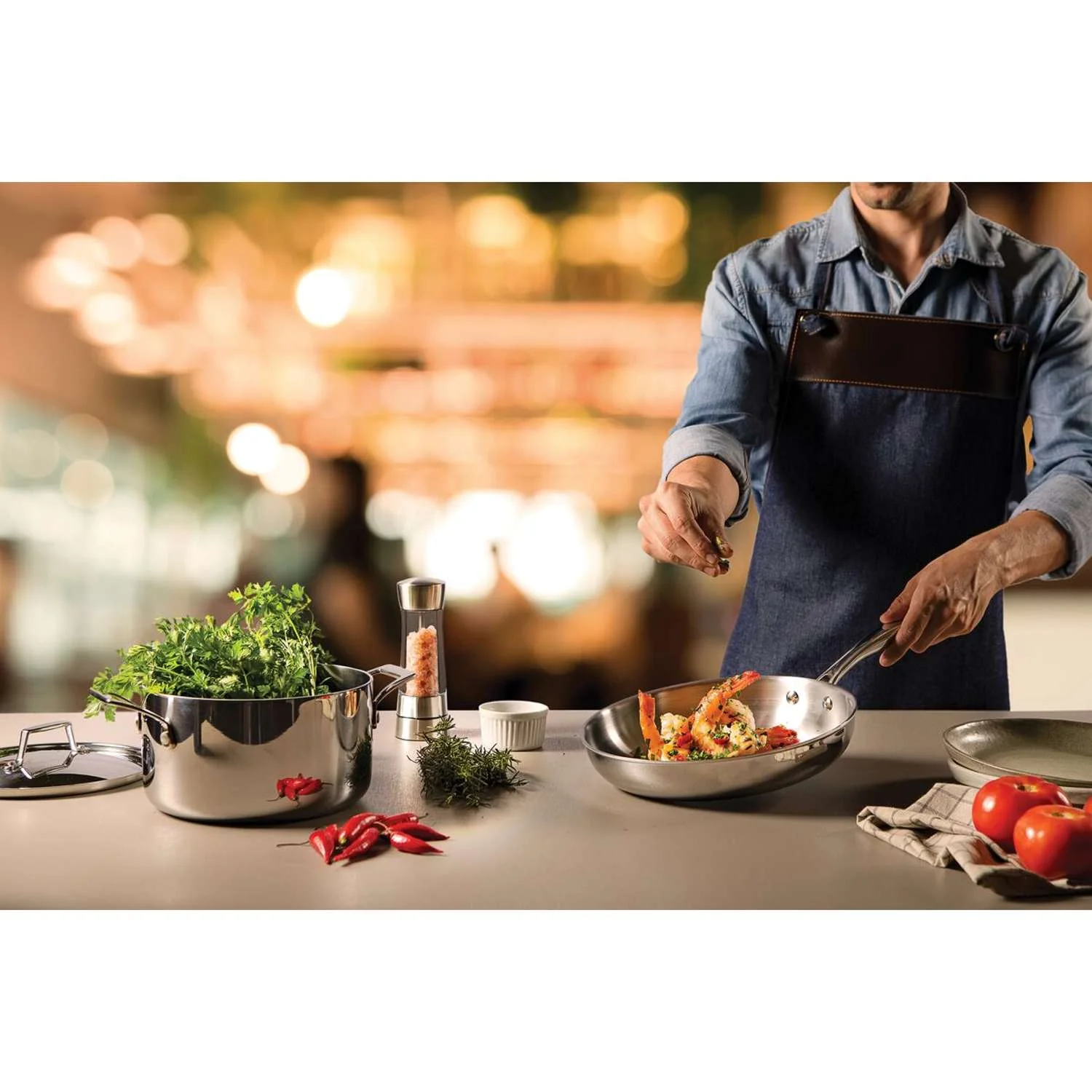 Tramontina Grano 3-Ply Stainless Steel Frying Pan 20cm (1.2l) - Image 3