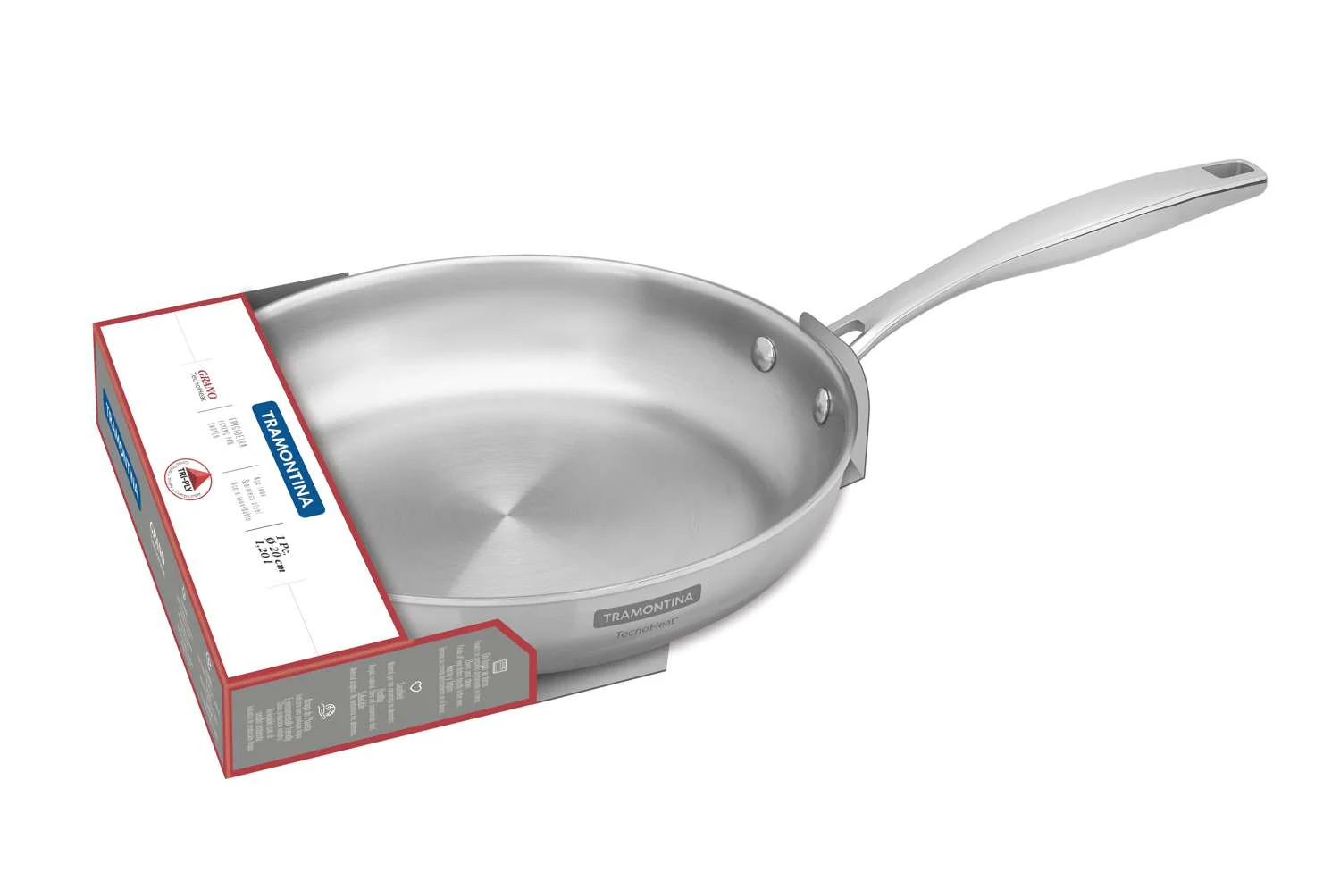 Tramontina Grano 3-Ply Stainless Steel Frying Pan 26cm (2.2l) - Image 13