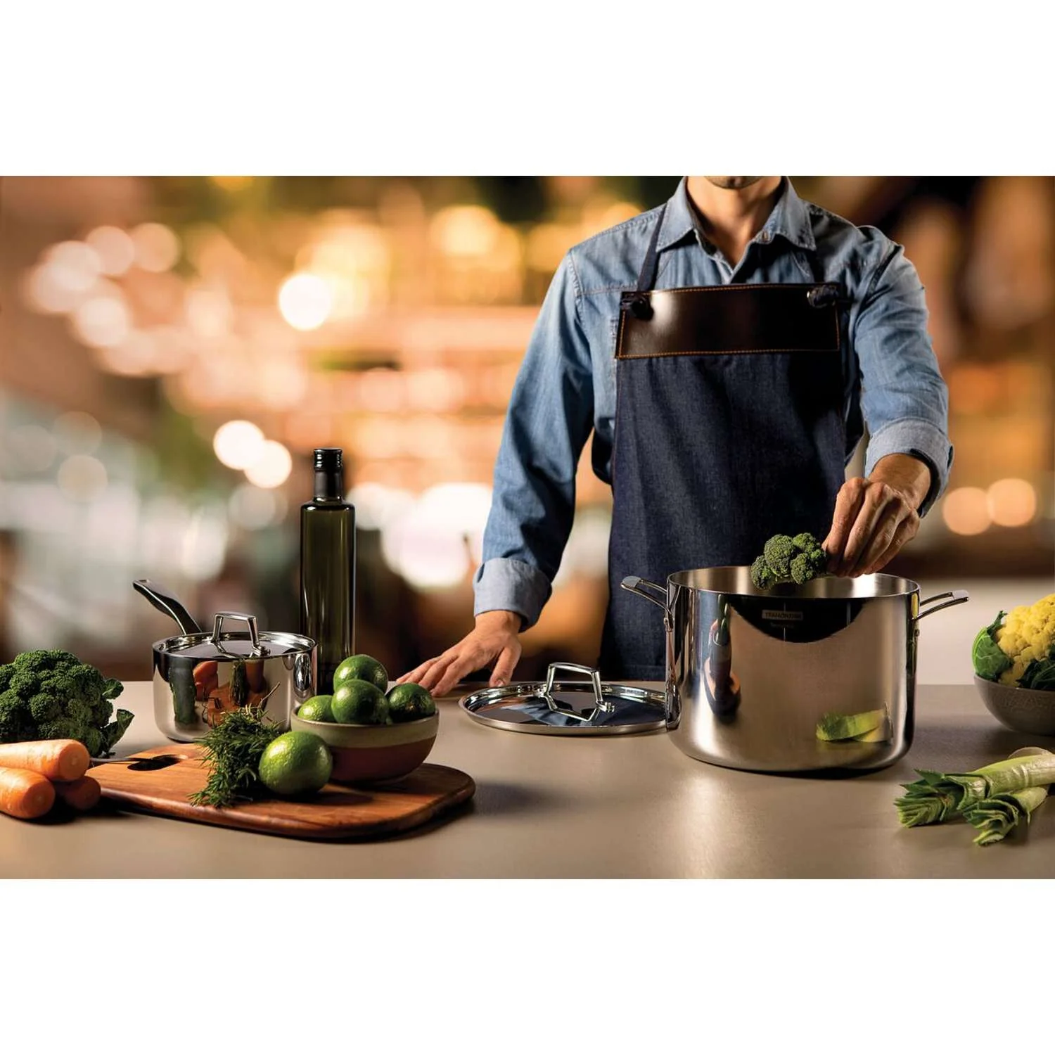 Tramontina Grano 3-Ply Stainless Steel Stock Pot 24cm (7.7l) - Image 3