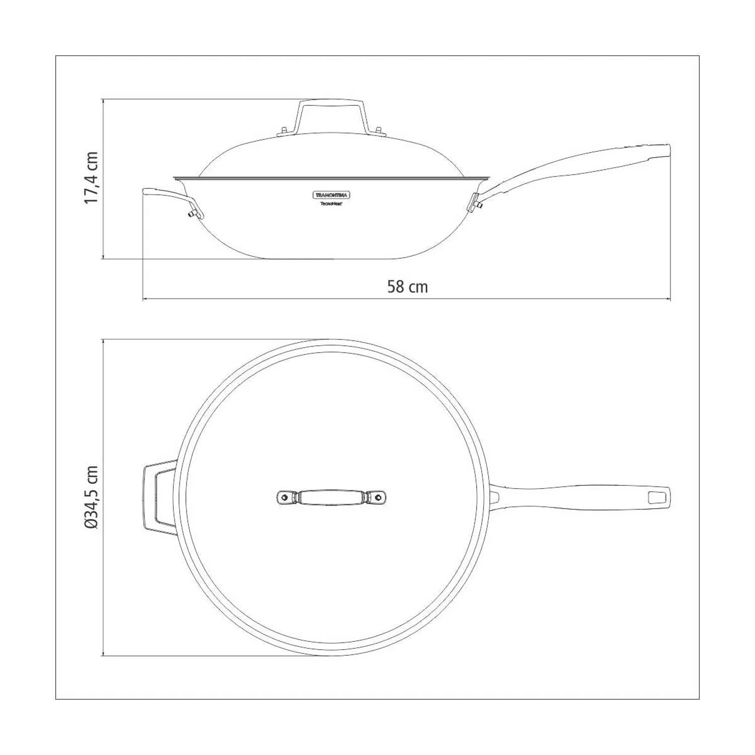 Tramontina Grano 3-Ply Stainless Steel Wok 32cm (5.2l) - Image 5