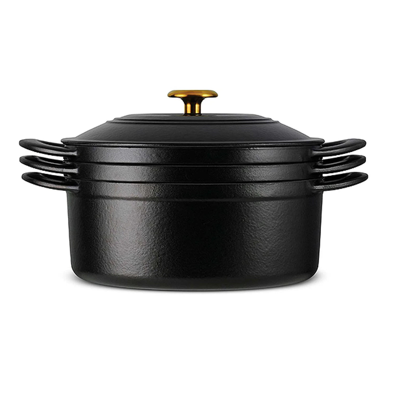 Tramontina 4 Pcs. Enamelled Cast Iron Nesting Cookware Set 26 cm (Black) - Image 3