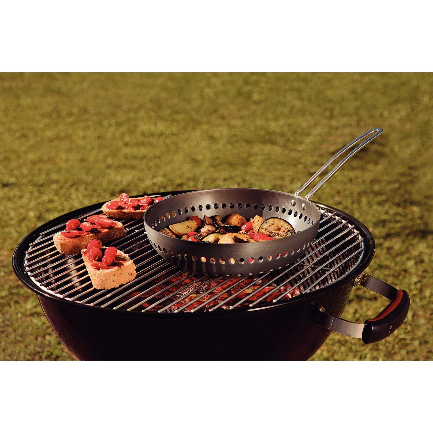Tramontina Anodised Aluminium Barbecue Wok 26cm - Image 5