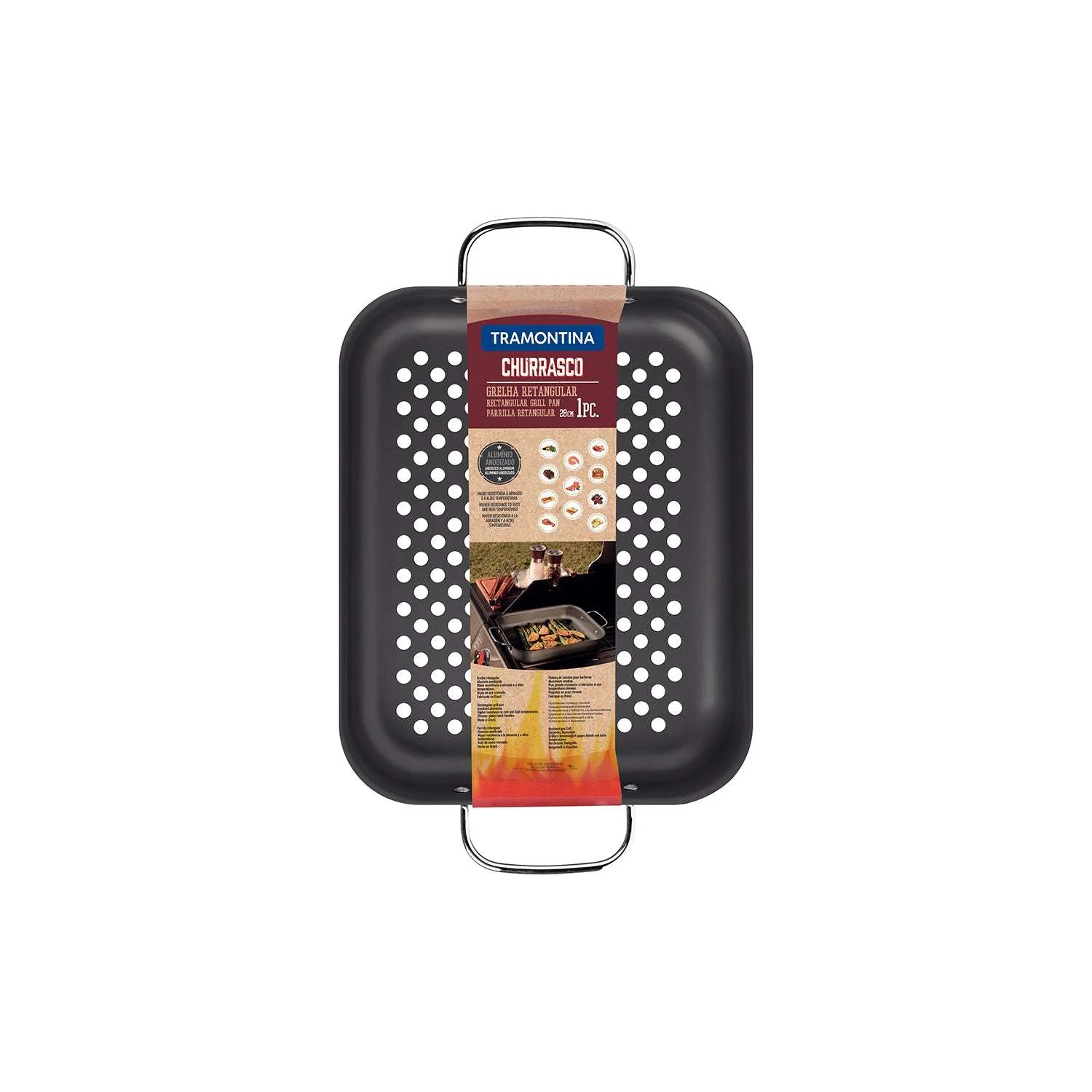 Tramontina Anodised Aluminium Rectangular Grill Pan 37.2 x 23.6 cm - Image 5