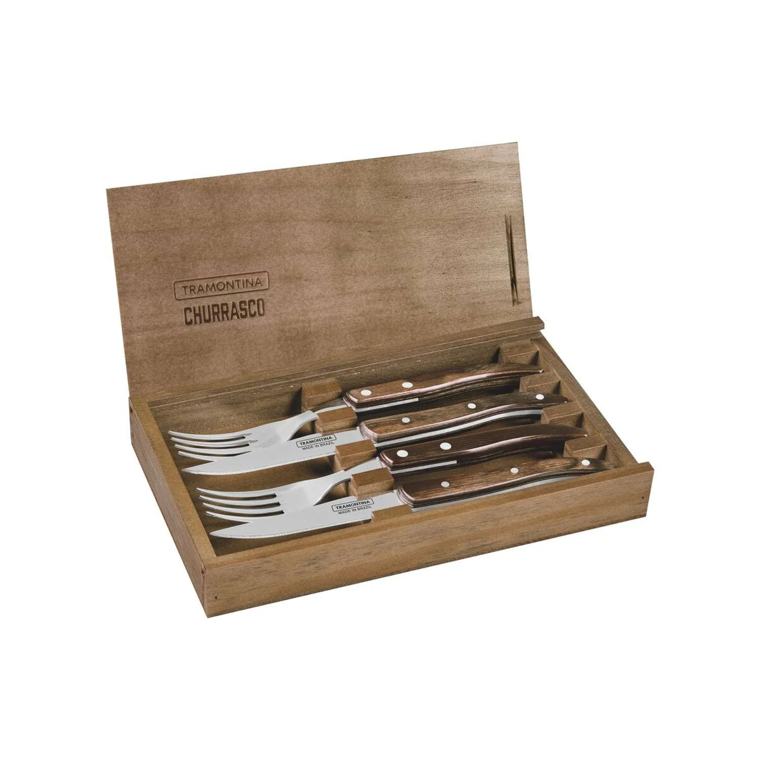 Tramontina Dishwasher-safe Wooden Handle 4 Pcs. Cutlery Set in Wooden Box - Image 3