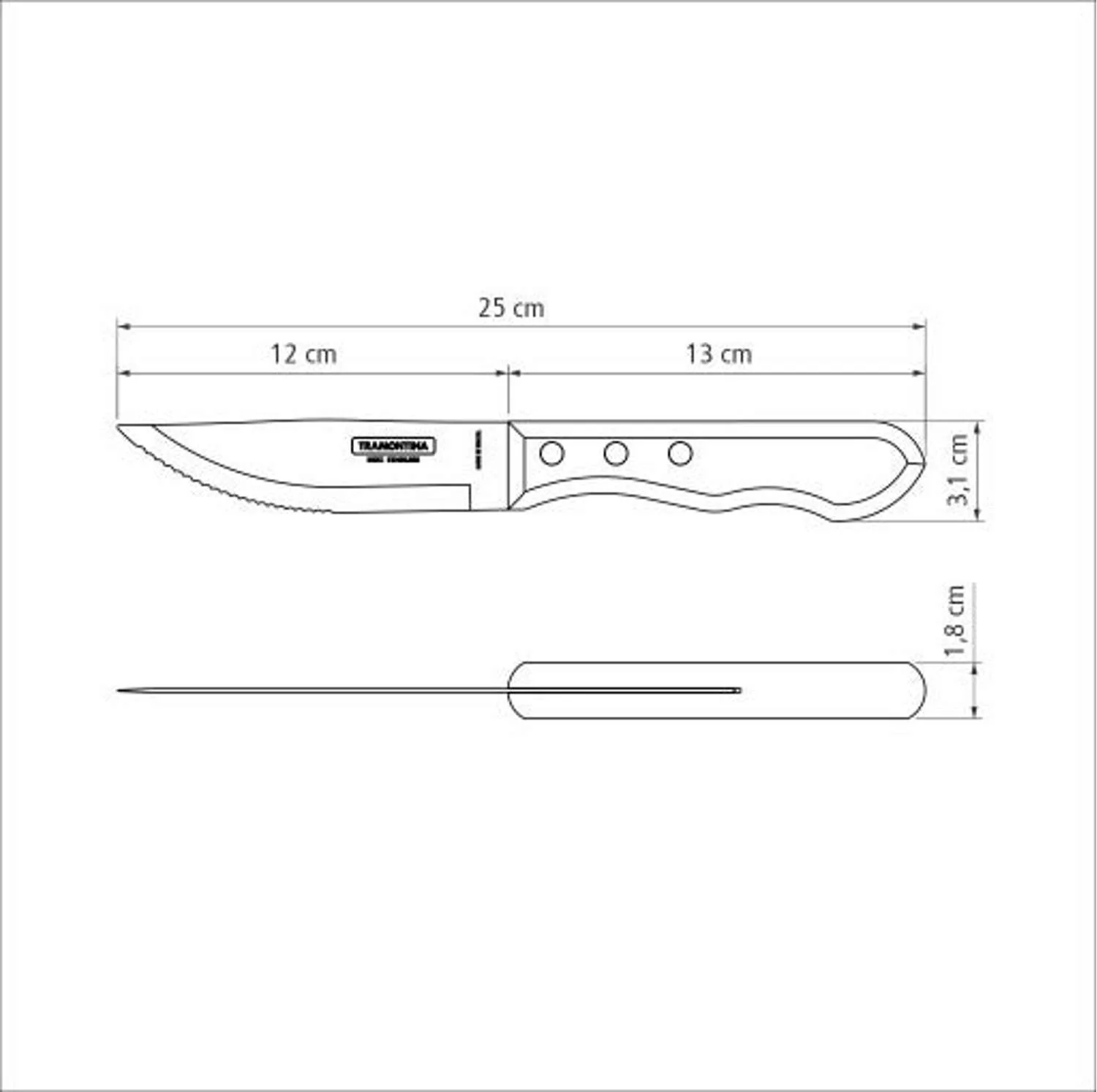 Tramontina Dishwasher-safe Wooden Handle 6 Pcs. Jumbo Steak Knife Set - Image 9