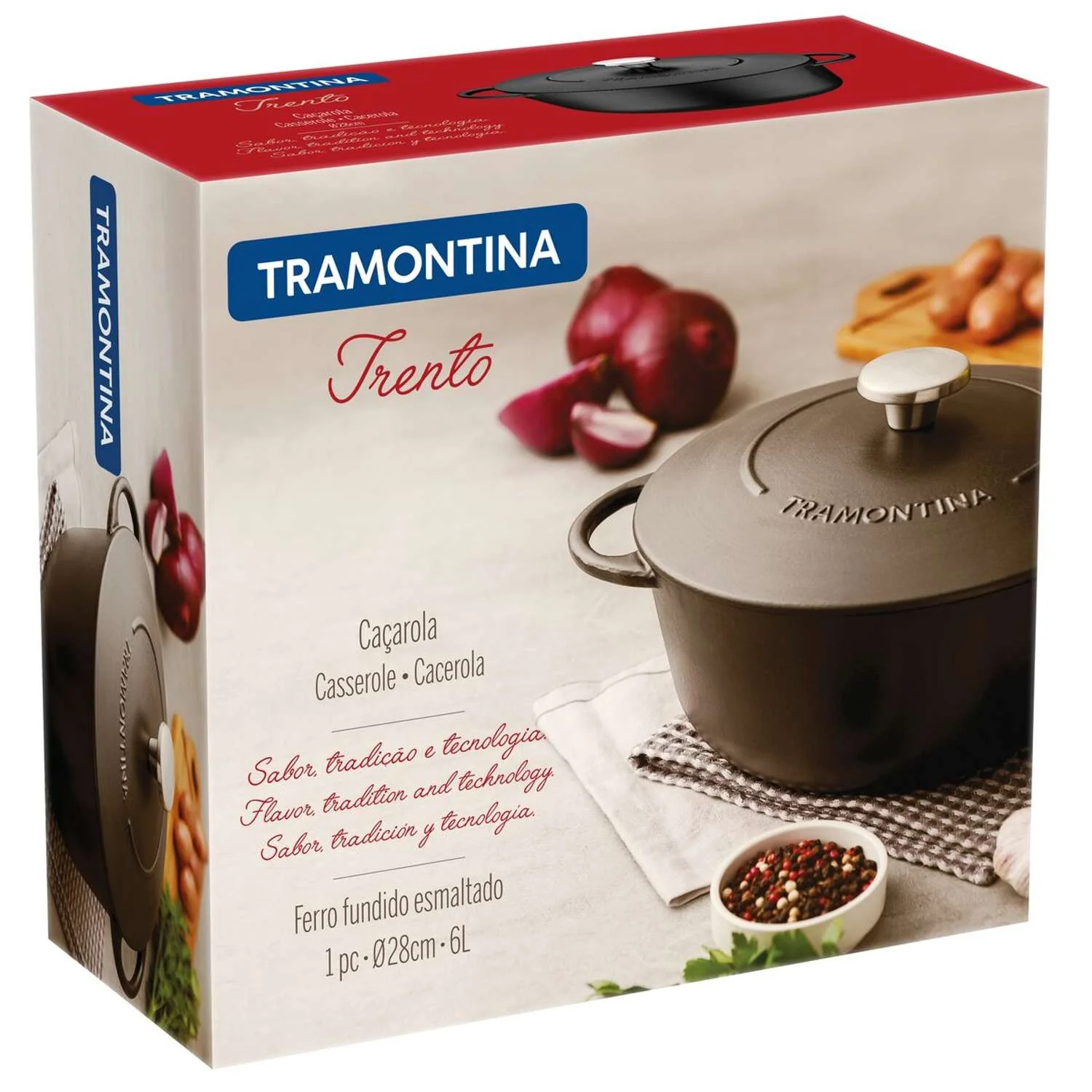 Tramontina Enamelled Cast Iron Casserole Dish 28cm (6l) - Image 13
