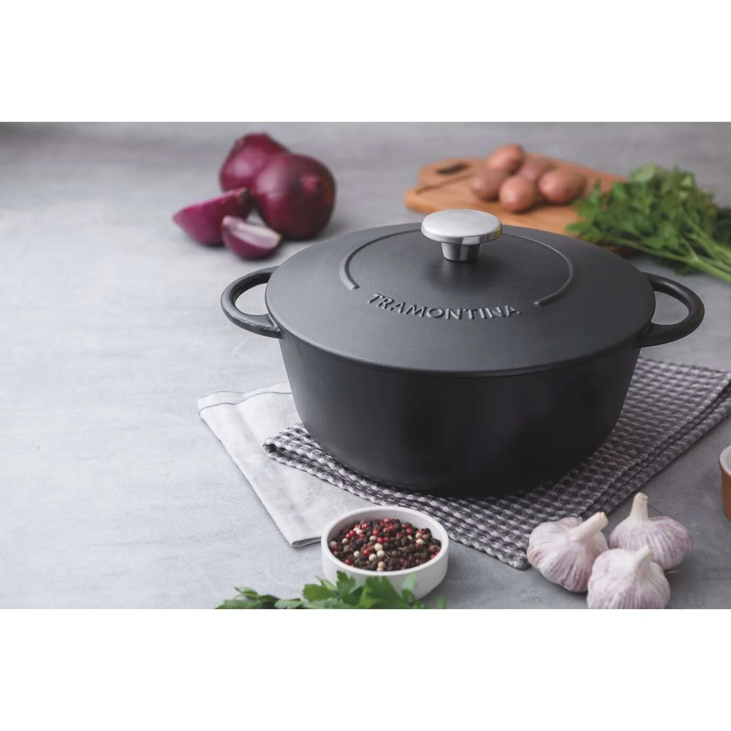 Tramontina Enamelled Cast Iron Casserole Dish 28cm (6l) - Image 4
