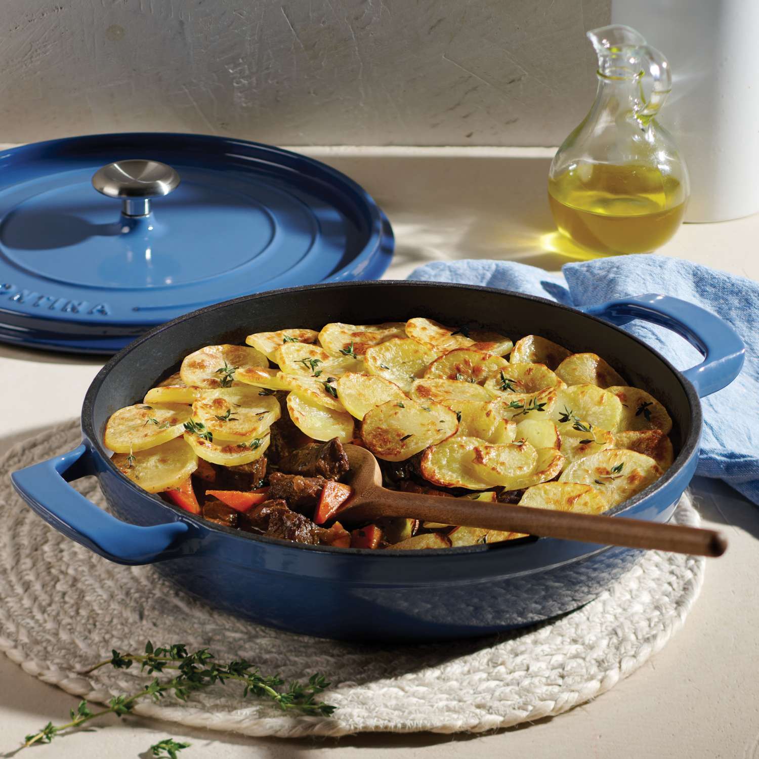 Tramontina Enamelled Cast Iron Saute Helper Handles 30 cm (Blue) - Image 5
