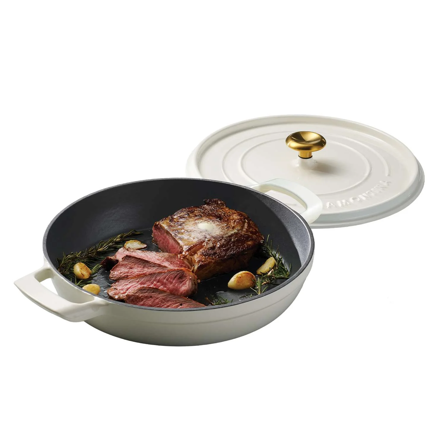 Tramontina Enamelled Cast Iron Saute Helper Handles 30 cm (White) - Image 14