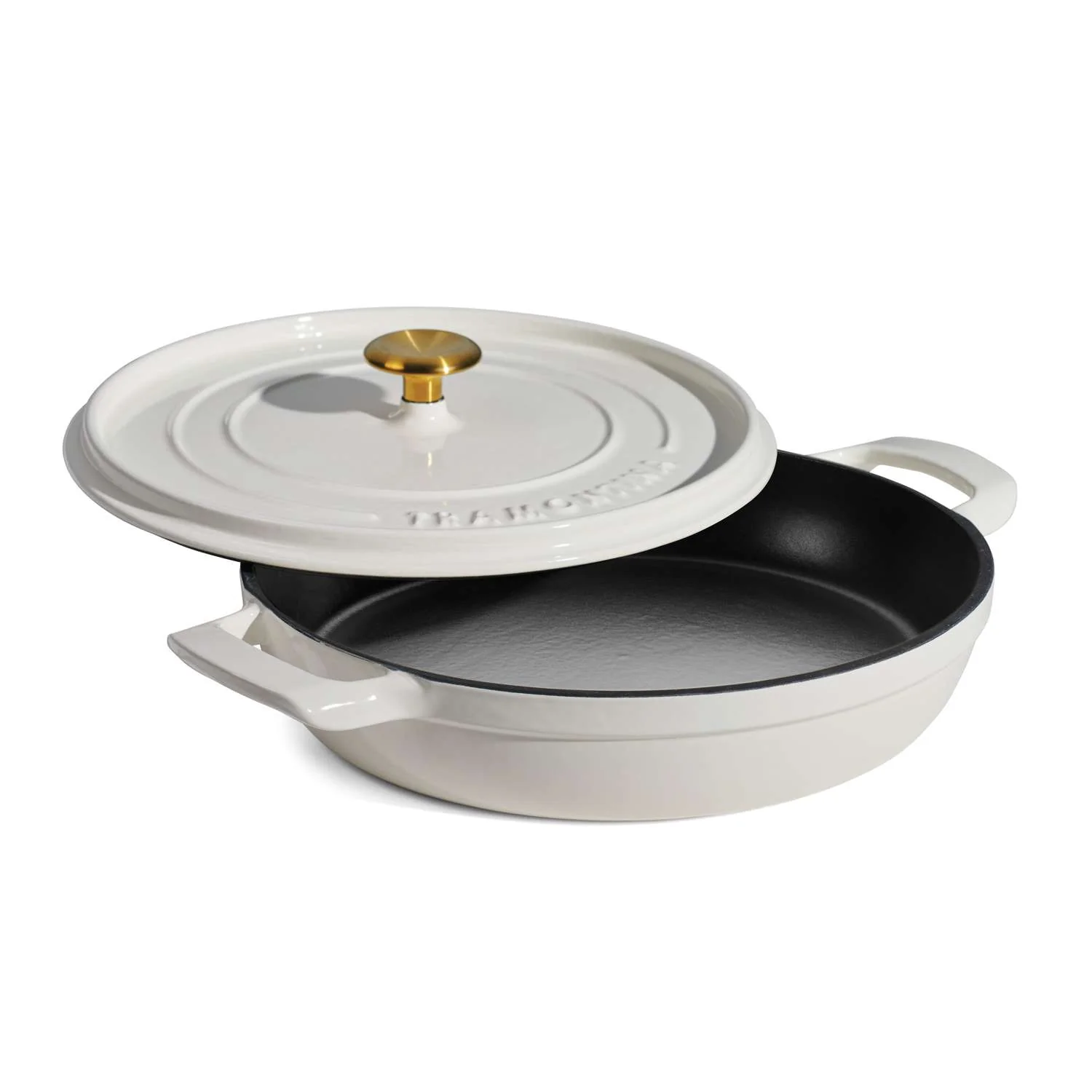 Tramontina Enamelled Cast Iron Saute Helper Handles 30 cm (White) - Image 3