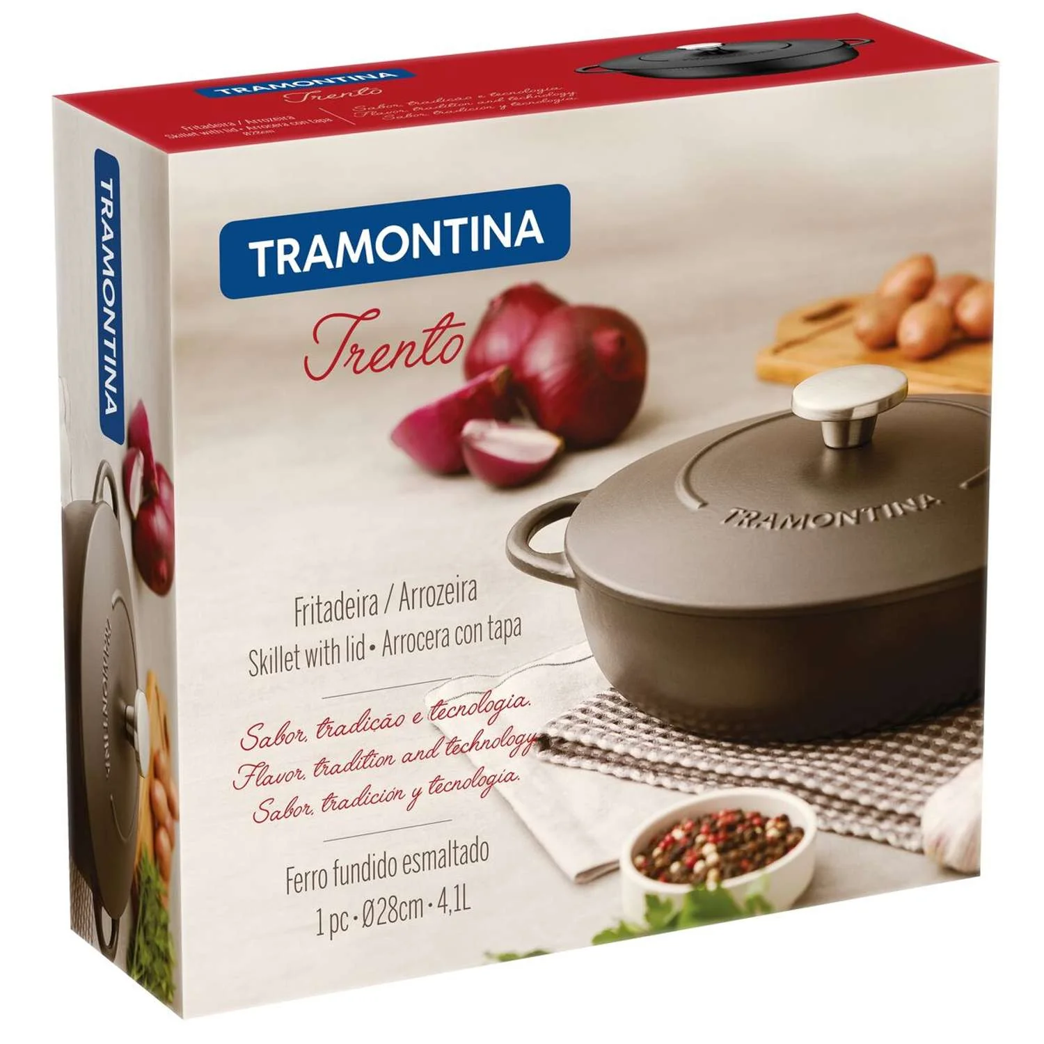 Tramontina Enamelled Cast Iron Shallow Casserole Dish 28cm (4.1l) - Image 7