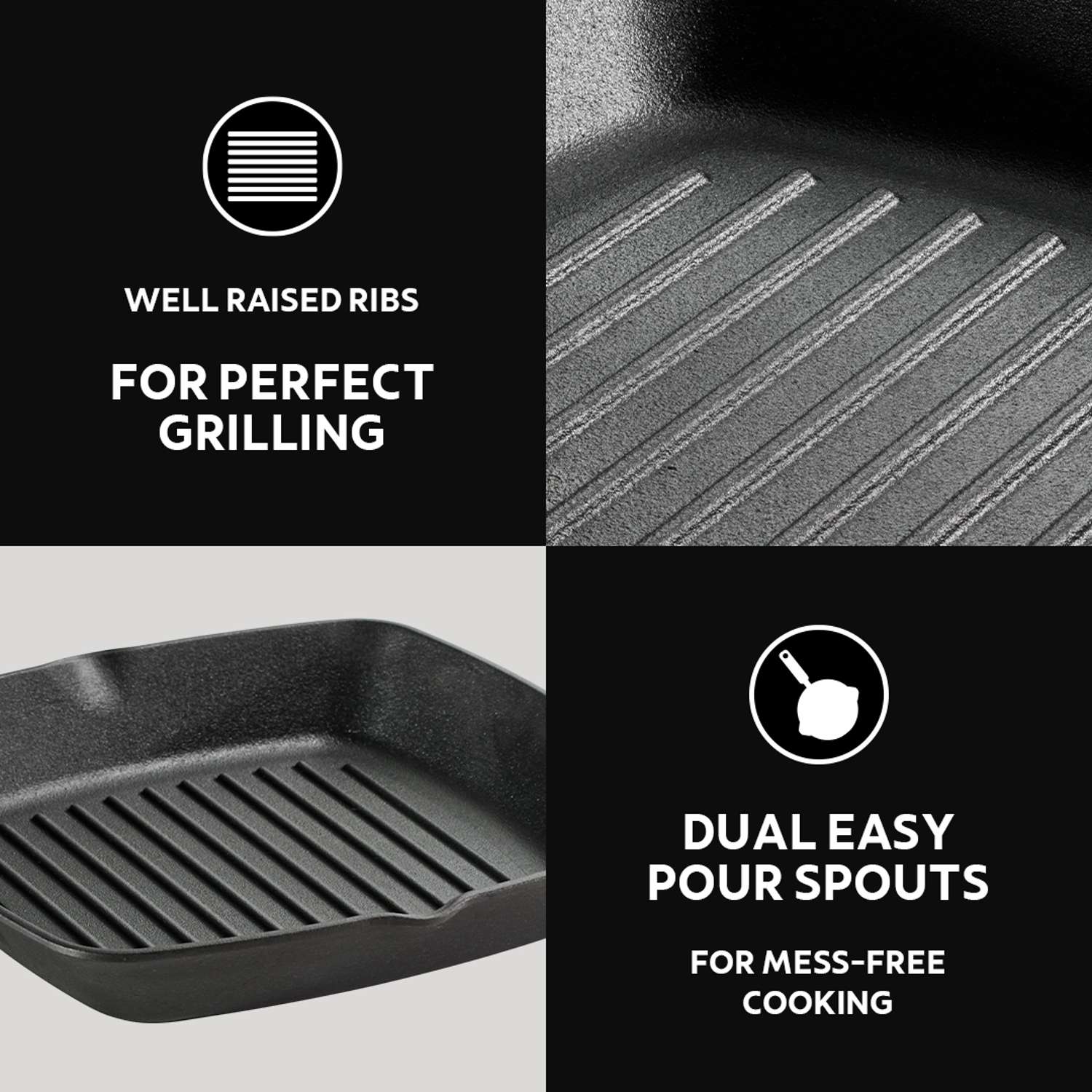 Tramontina Pre-seasoned Cast Iron Griddle Pan 27 cm - Image 8