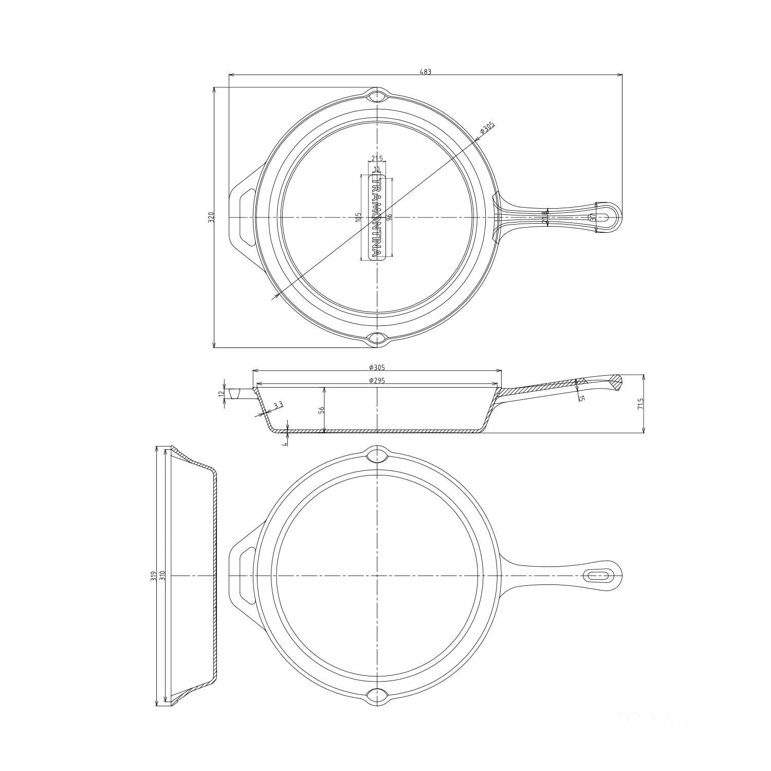 Tramontina Skillet Pan 30cm (3l) Pre-seasoned Cast Iron - Image 6