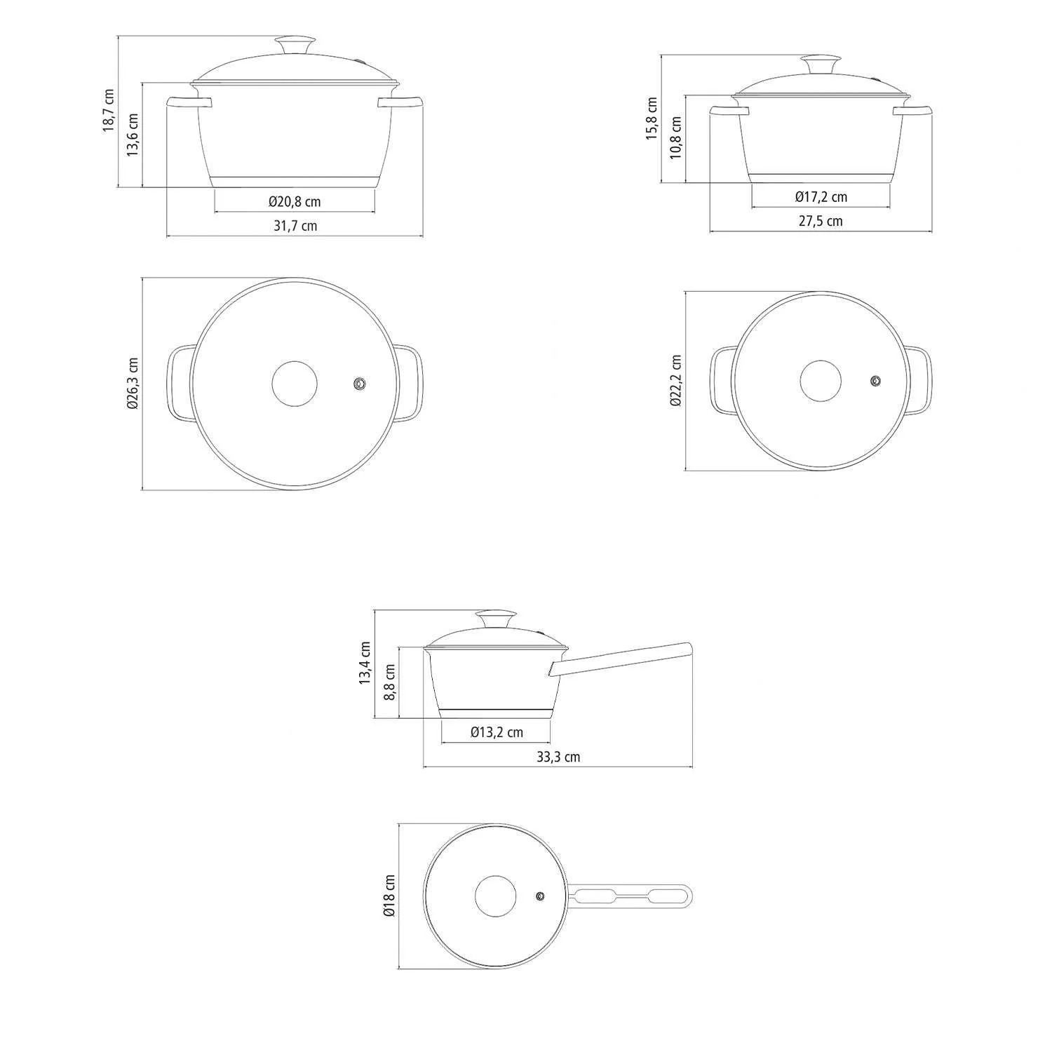 Tramontina Stainless Steel 3 Pcs. Cookware Set - Image 4