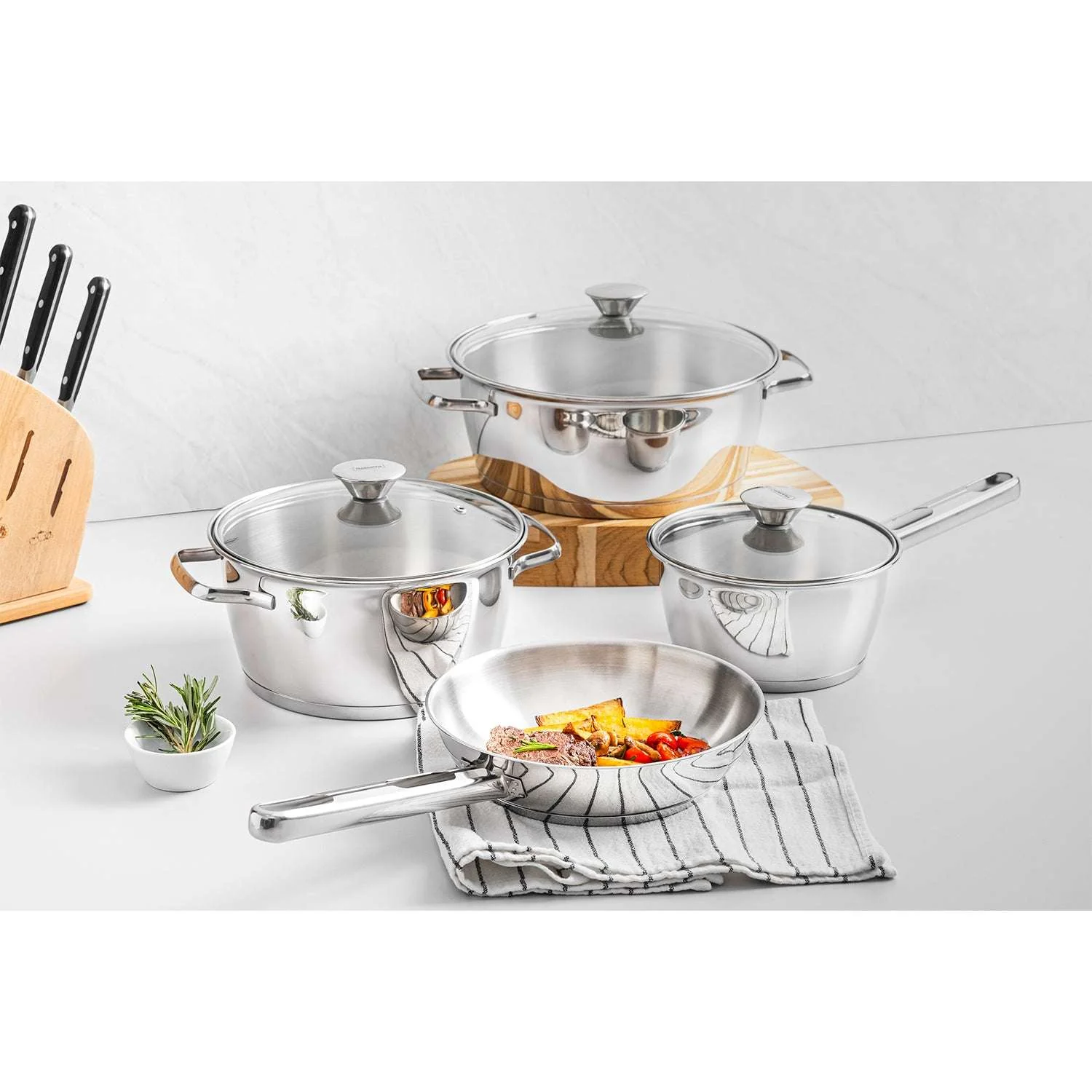 Tramontina Stainless Steel 4 Pcs. Cookware Set - Image 3