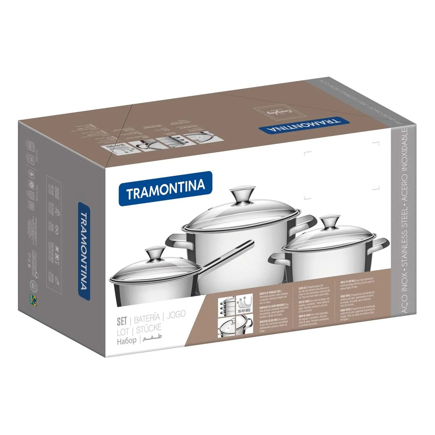 Tramontina Stainless Steel 4 Pcs. Cookware Set - Image 5