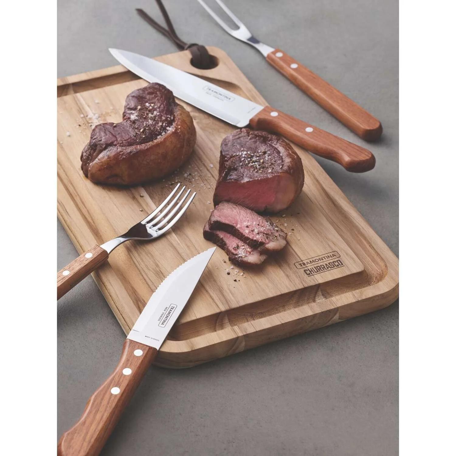 Tramontina Wooden Handle 10 Pcs. Cutlery and Carving Set - Image 3
